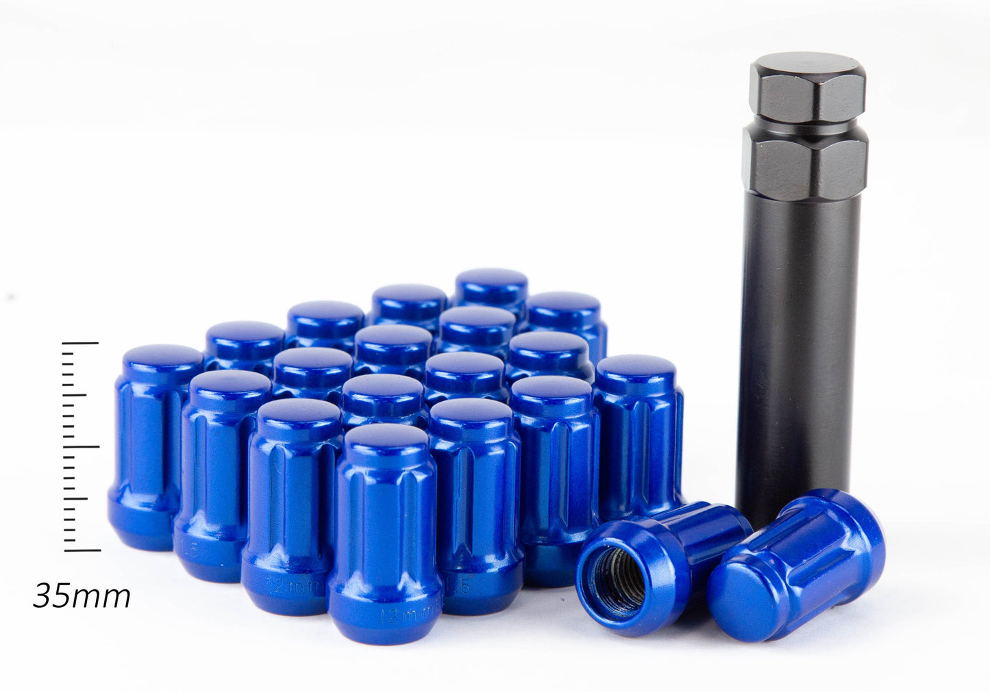 Aodhan Spline Lug nuts Set of 20 - Conical Seat ,35mm Overall Size