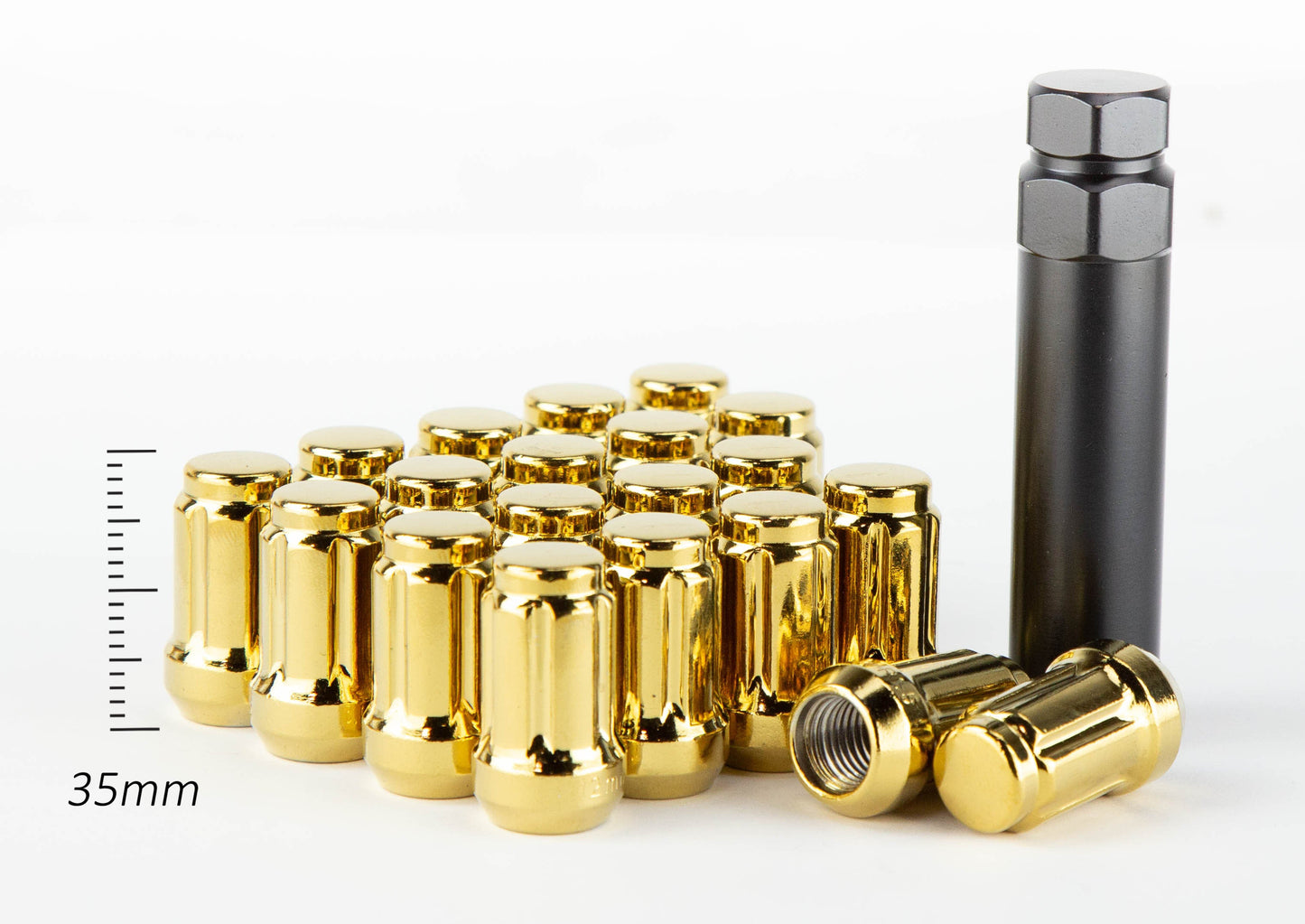 Aodhan Spline Lug nuts Set of 20 - Conical Seat ,35mm Overall Size