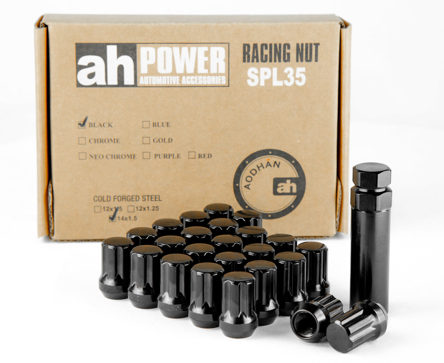 Aodhan Aodhan Spline Lug nuts Set - Conical Seat ,35mm Overall Size