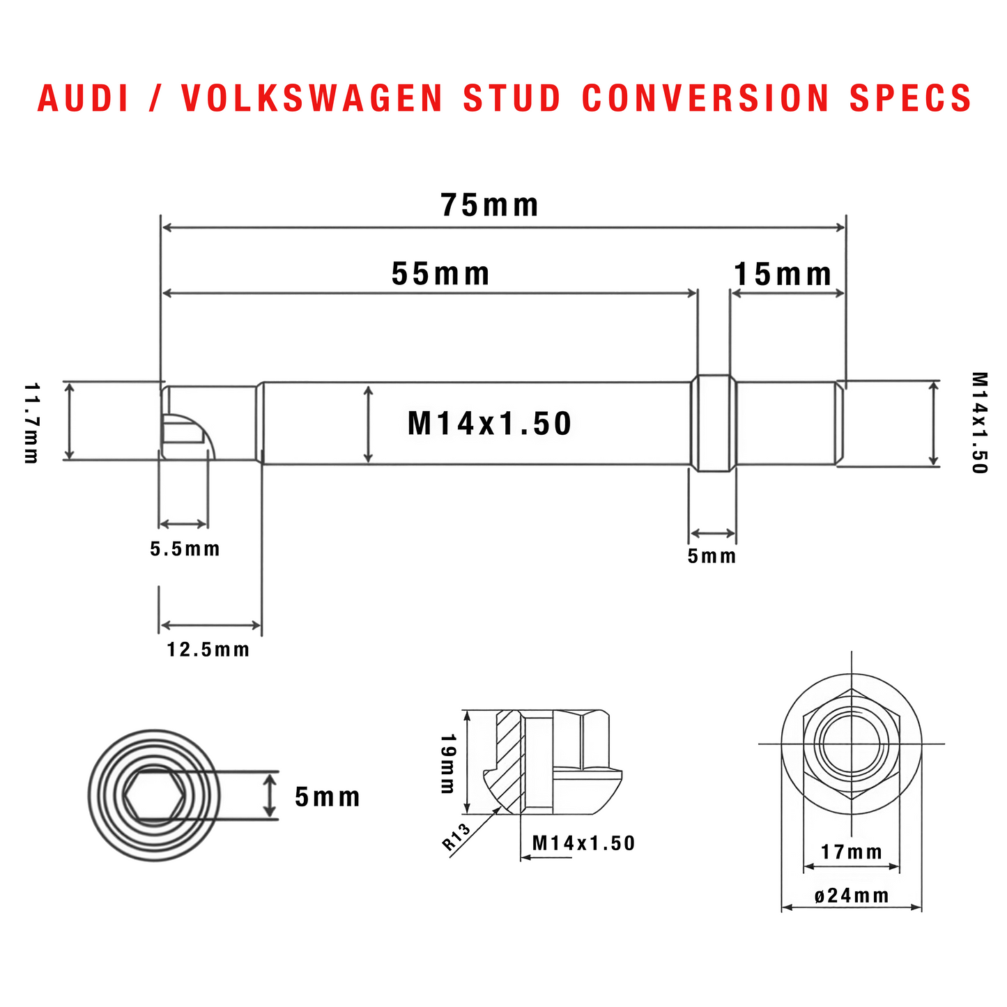 Steel Wheel Stud Conversion