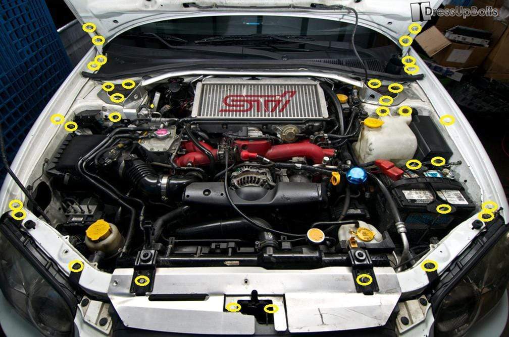 Titanium Hardware Engine Bay Kit - Subaru WRX/STI (2004-2005) - Graveyard Performance
