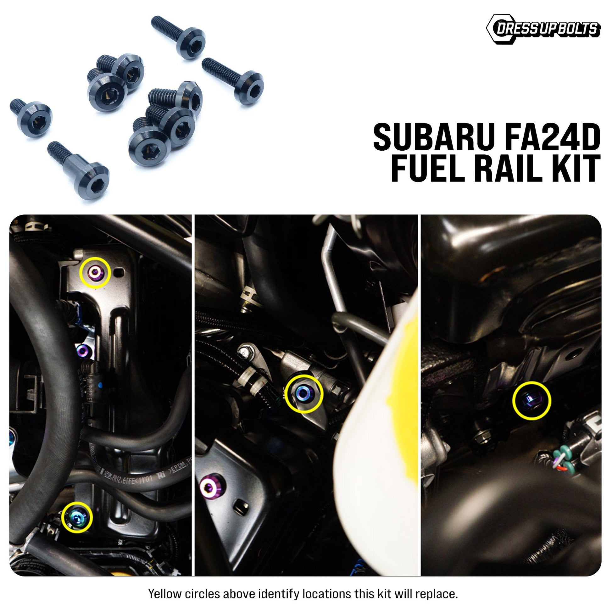 Titanium Hardware Fuel Rail Cover Kit - Subaru FA24D Engine - Graveyard Performance