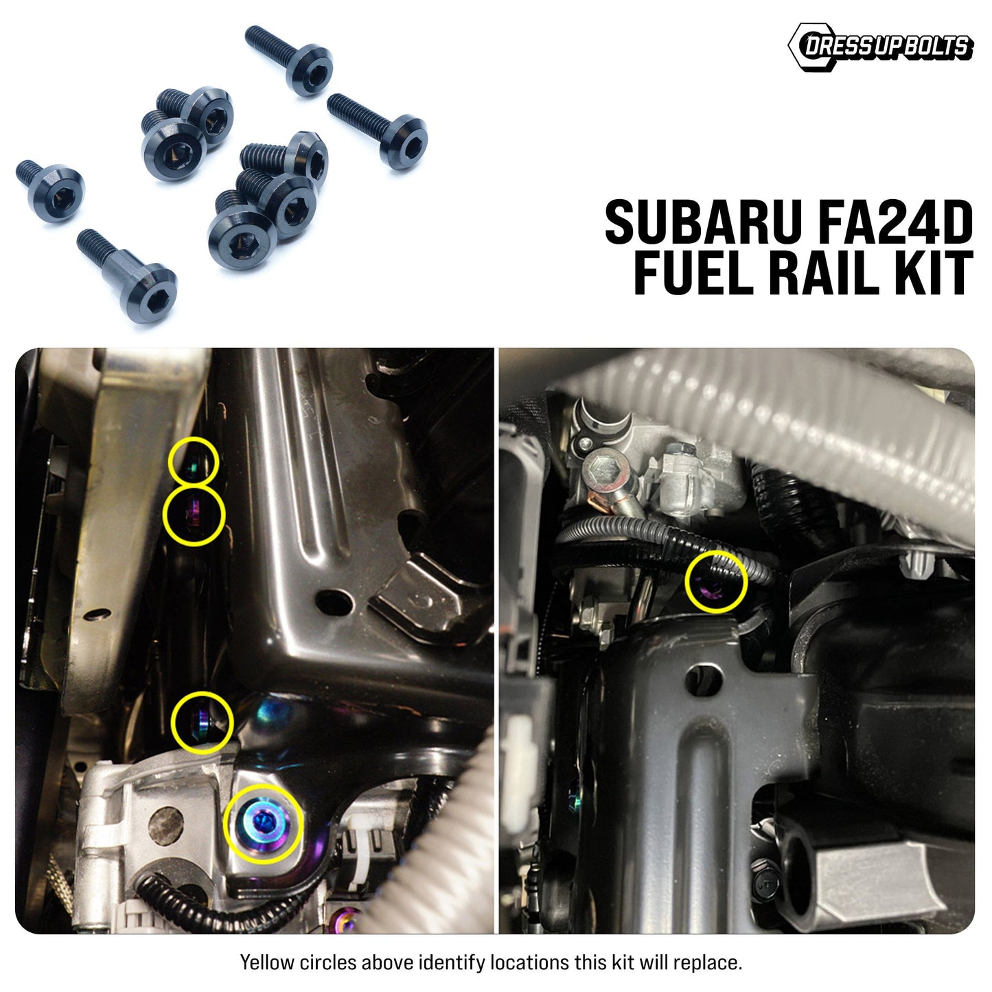 Titanium Hardware Fuel Rail Cover Kit - Subaru FA24D Engine - Graveyard Performance