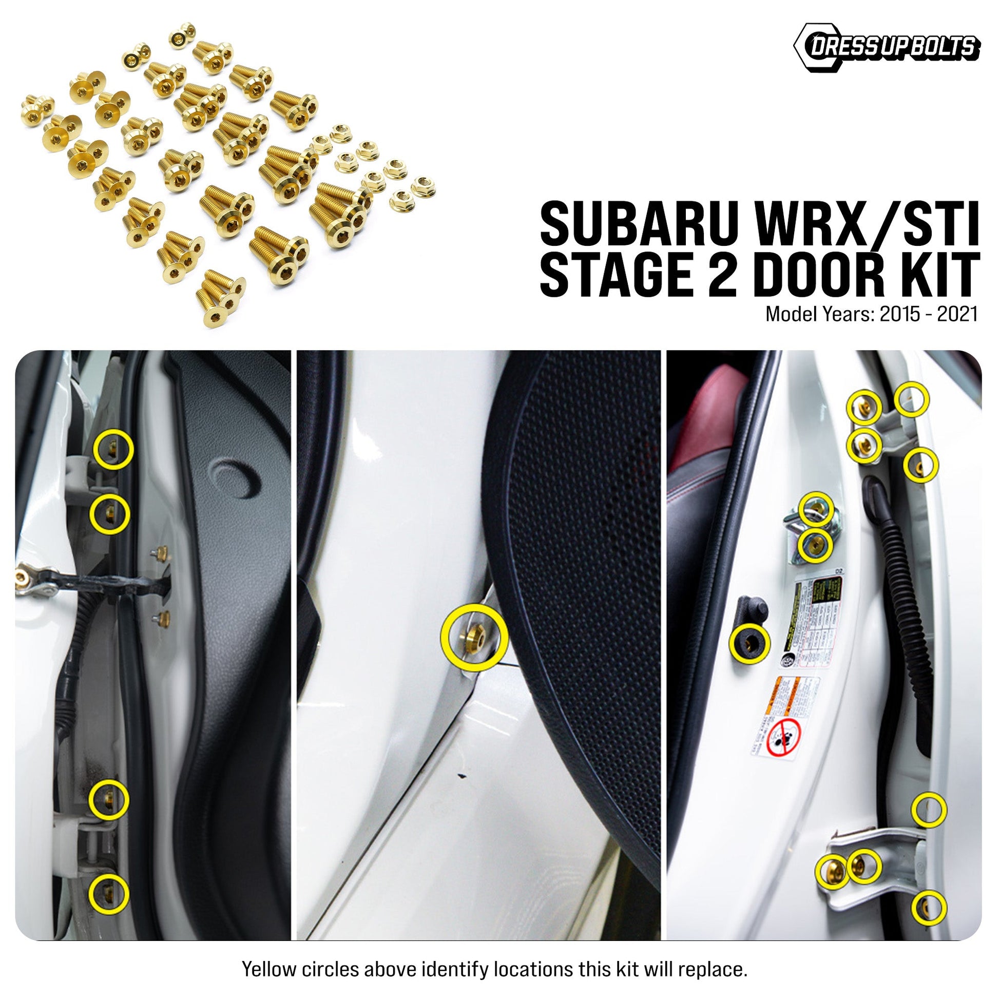 Stage 2 Titanium Hardware Door Kit - Subaru WRX/STI (2015-2021) - Graveyard Performance