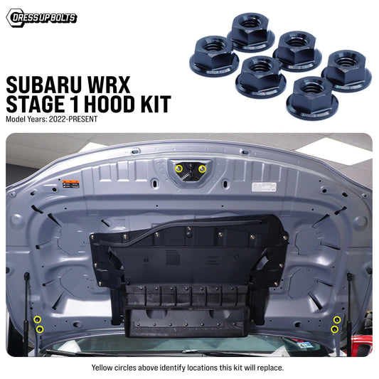 Stage 1 Titanium Hardware Hood Kit - Subaru WRX (2022+) - Graveyard Performance