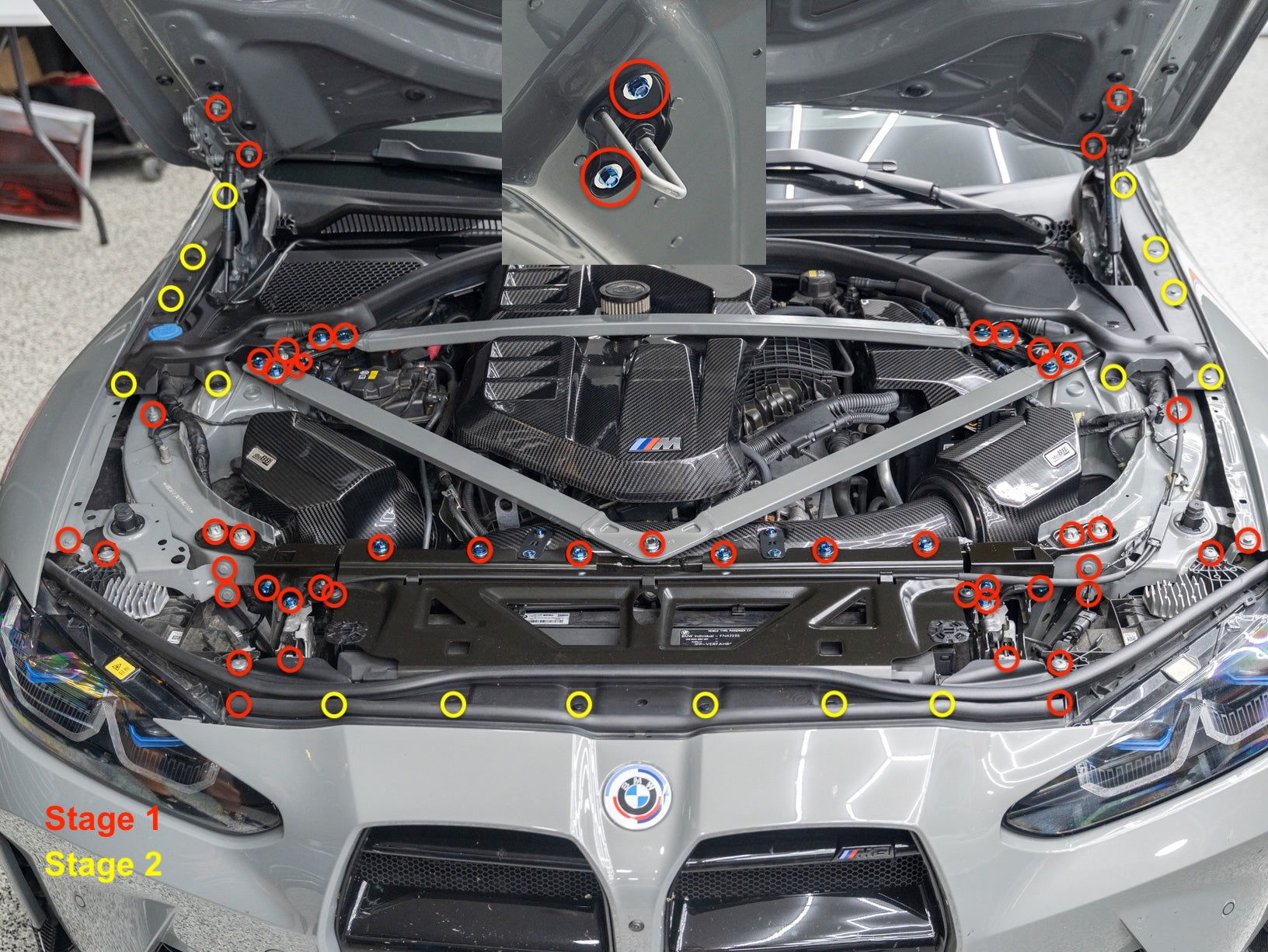JDC Titanium Engine Bay Dress-Up Hardware Kit (BMW G8X M3/M4) - Graveyard Performance
