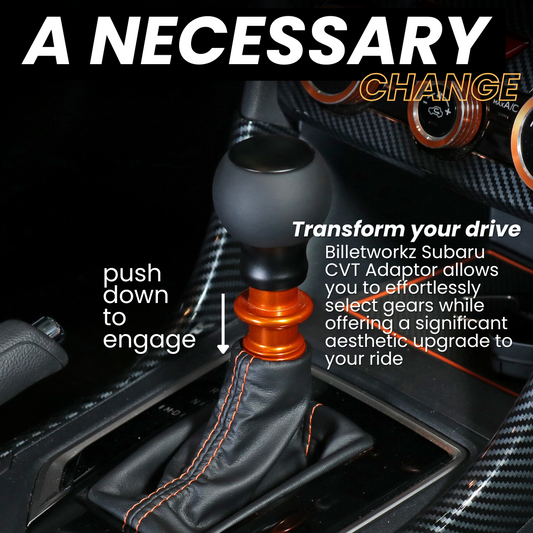 Billetworkz Automatic Shifter - Black Smoke w/ Red Splash - Fits Subaru CVT: WRX (2022+), Crosstrek (2024), Forester (2025+), Impreza (2024), Legacy/Outback (2015+) - Graveyard Performance