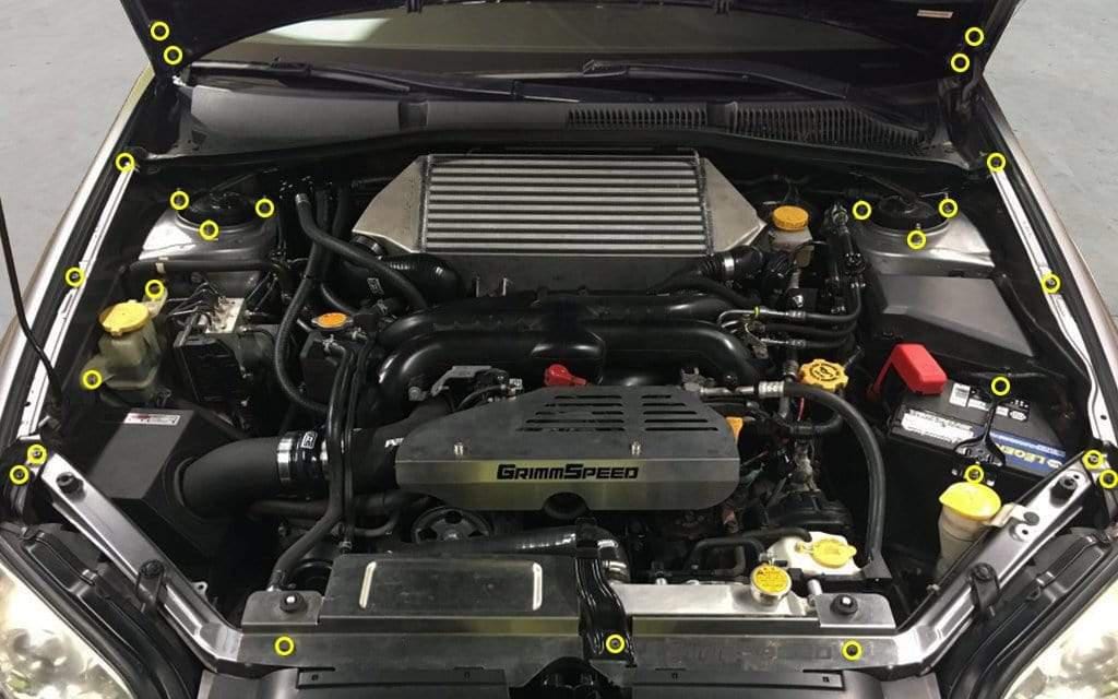 Titanium Hardware Engine Bay Kit - Subaru Legacy/GT (2005-2009) - Graveyard Performance