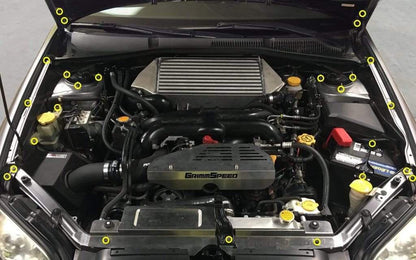 Titanium Hardware Engine Bay Kit - Subaru Legacy/GT (2005-2009) - Graveyard Performance