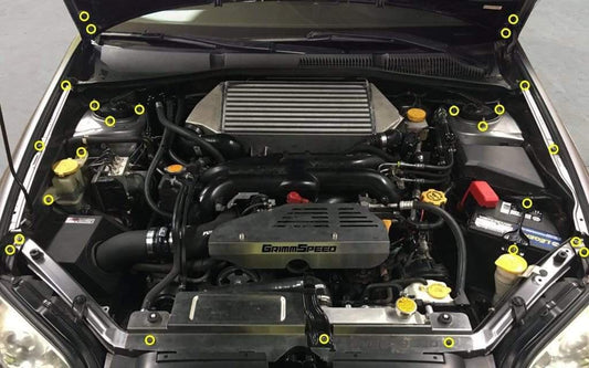 Titanium Hardware Engine Bay Kit - Subaru Legacy/GT (2005-2009) - Graveyard Performance