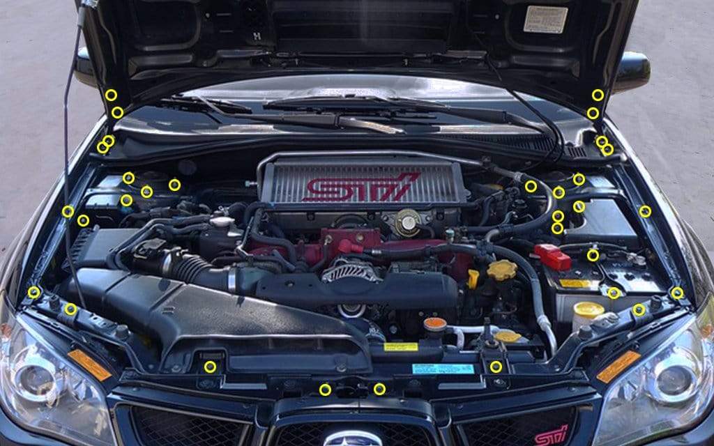 Titanium Hardware Engine Bay Kit - Subaru WRX/STI (2006-2007) - Graveyard Performance