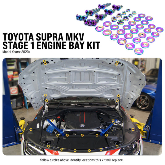 Stage 1 Titanium Hardware Engine Bay Kit - Toyota Supra MKV - Graveyard Performance