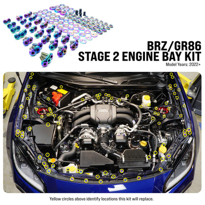 Stage 2 Titanium Hardware Engine Bay Kit - Toyota GR86/Subaru BRZ (2022+) - Graveyard Performance