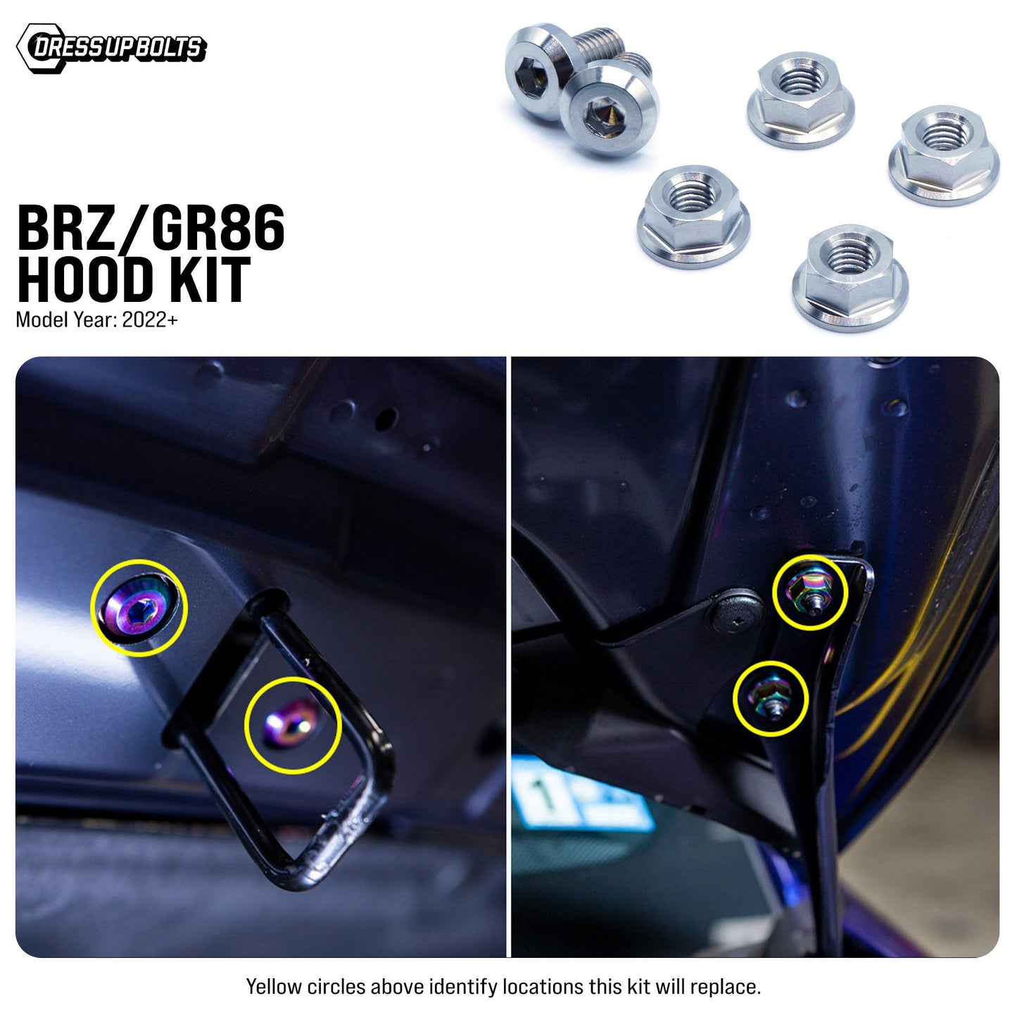 Titanium Hardware Hood Kit - Toyota GR86/Subaru BRZ (2022+)