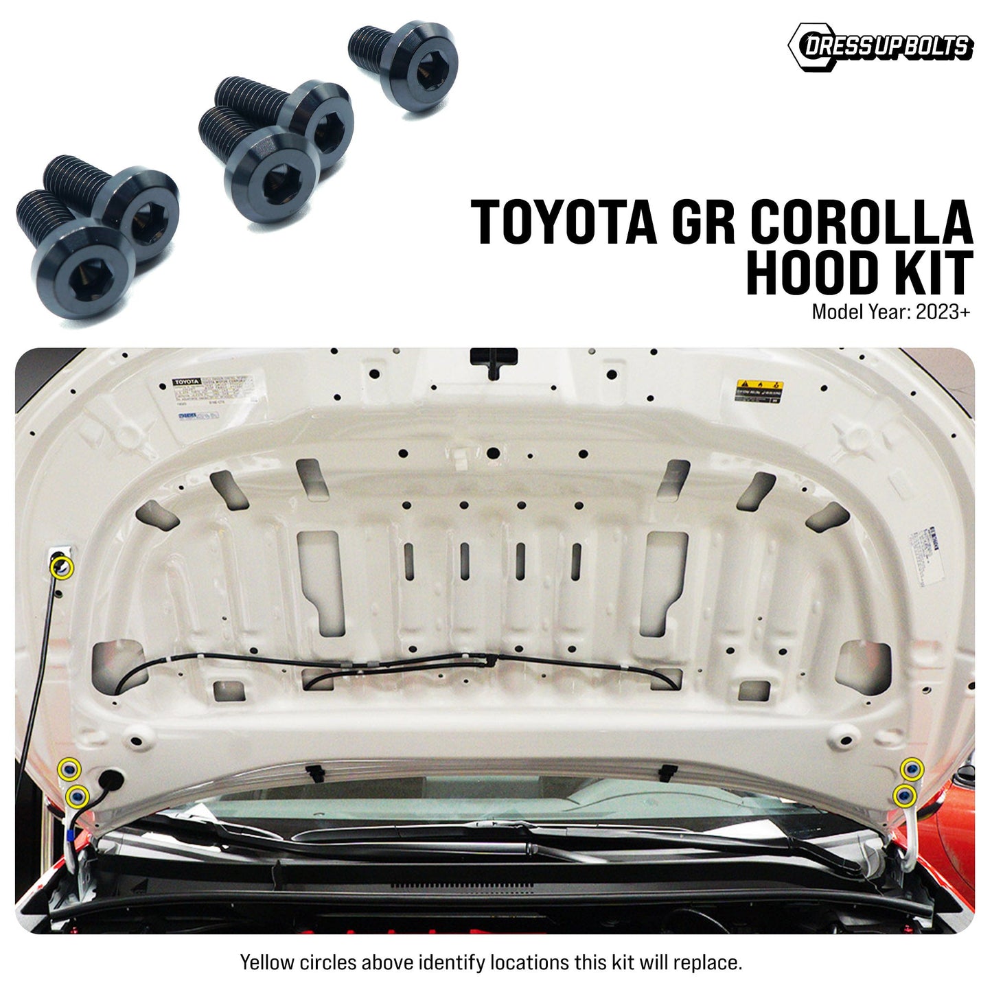 Titanium Hardware Hood Kit - Toyota GR Corolla (2023+) - Graveyard Performance
