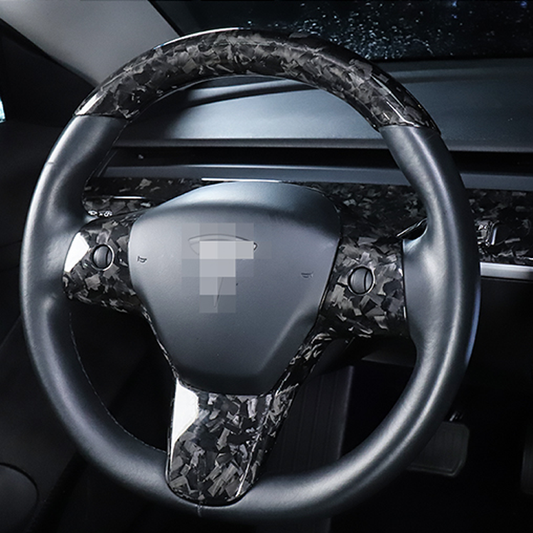 Tesla Model 3 & Y Steering Forged Carbon Fiber Wheel Top Cap  | Palenon Performance - Graveyard Performance