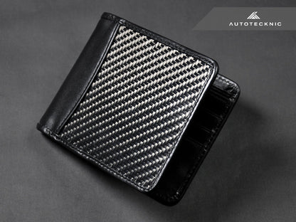 AutoTecknic Textured Matte Carbon Fiber Bi-Fold Wallet - Graveyard Performance