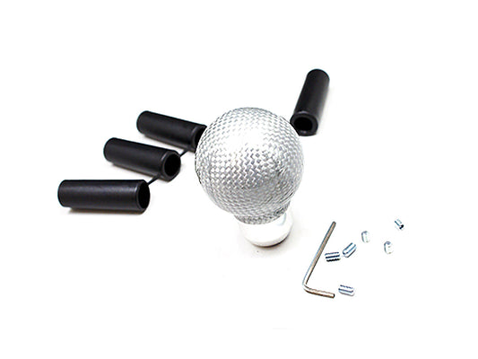 AutoTecknic Sphere Silver Fiber Shift Knob - Universal
