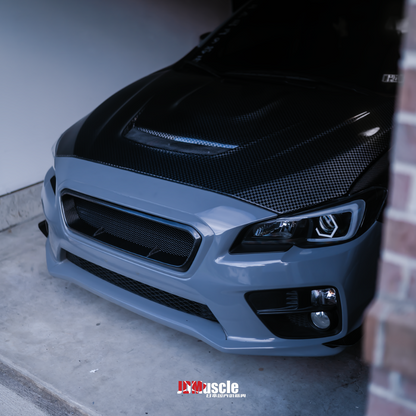 JDMuscle Tanso Carbon Fiber / Gloss Black Grille V4 - 15-17 WRX/STI - Graveyard Performance