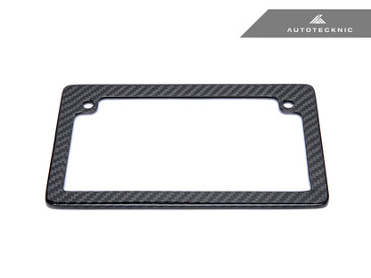 AutoTecknic Dry Carbon Fiber Motorcycle License Plate Frame - Graveyard Performance