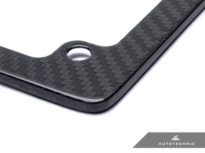 AutoTecknic Dry Carbon Fiber Motorcycle License Plate Frame - Graveyard Performance