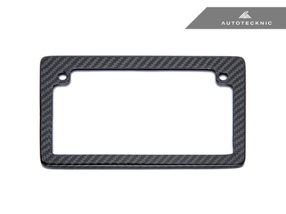 AutoTecknic Dry Carbon Fiber Motorcycle License Plate Frame - Graveyard Performance