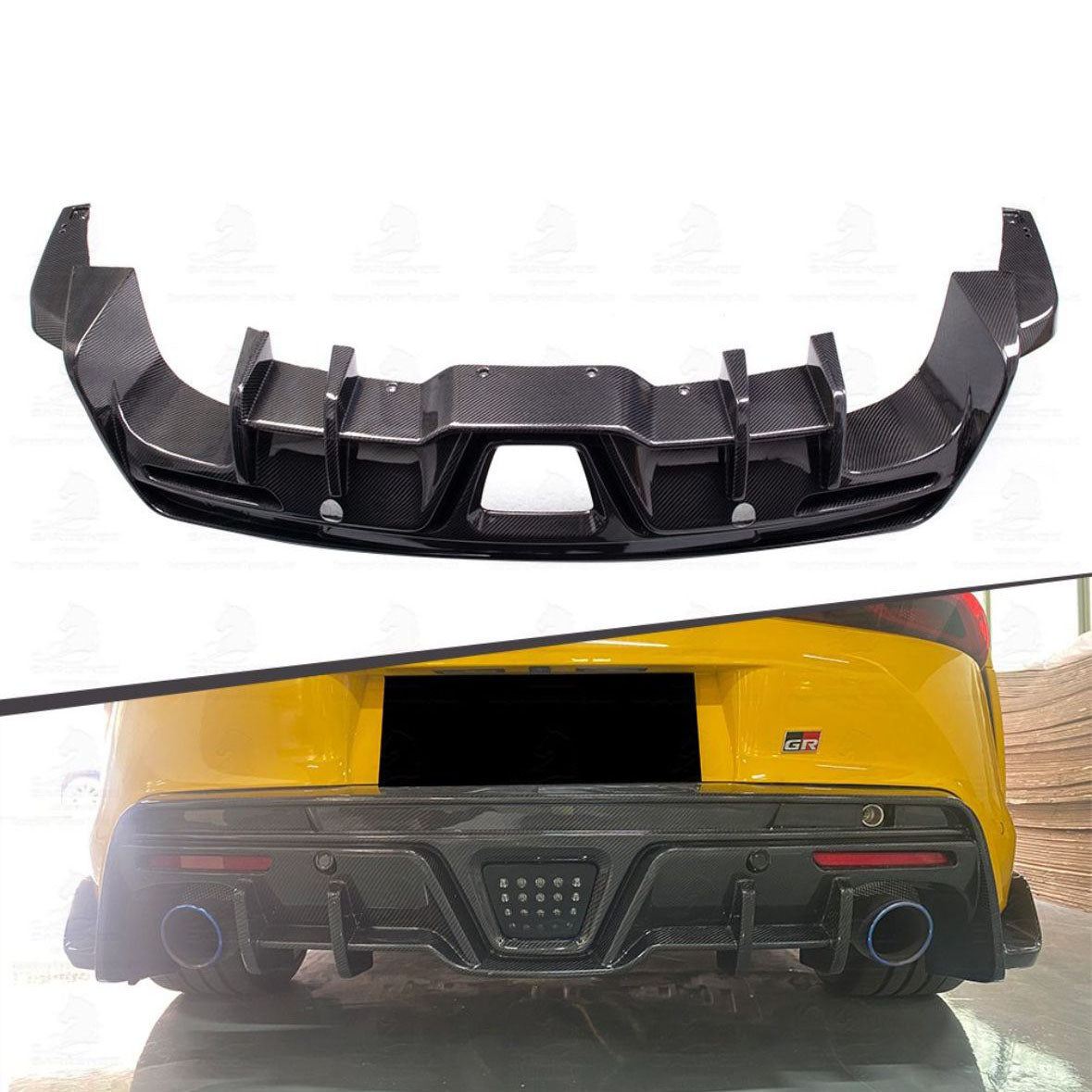 Carbon Fiber TMS Style Rear Diffuser - Toyota Supra A90/A91 | Palenon Performance - Graveyard Performance