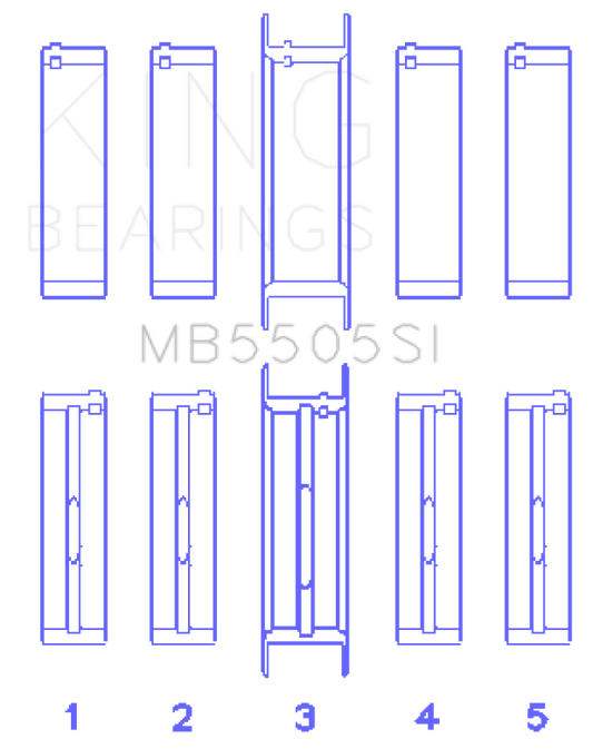 King Engine Bearings Ford 351ci/400ci 16V Main Bearing Set (Size 040) - Set Of 10