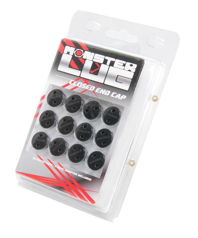 Wheel Mate Monster Lug Nut Caps - Black 14x1.50 - Graveyard Performance