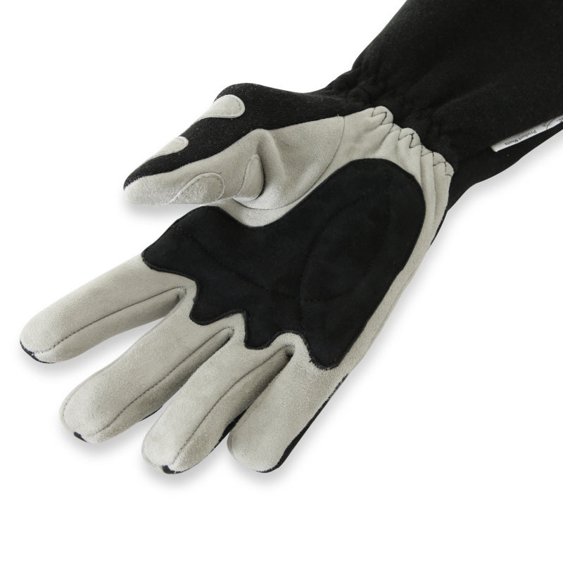 RaceQuip SFI-5 Gray/Black Medium Long Angle Cut Glove - Graveyard Performance