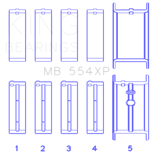 King Engine Bearings Chevrolet 265/283/302/327 V8 Main Bearing Set