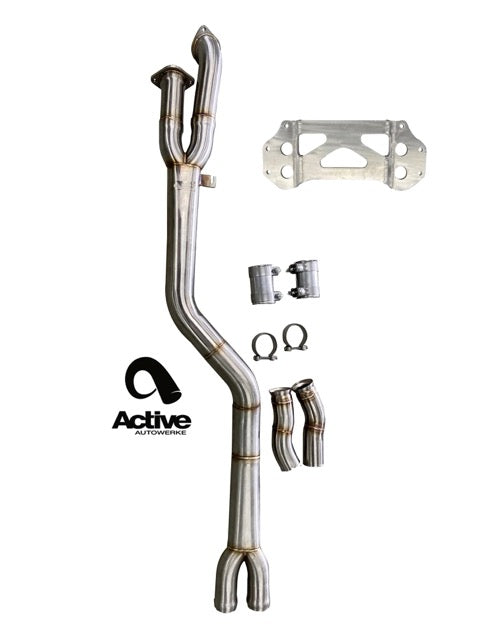 Active Autowerke G80/G82 M3/M4 Signature single mid-pipe with G-brace - Mid-pipe only - Graveyard Performance