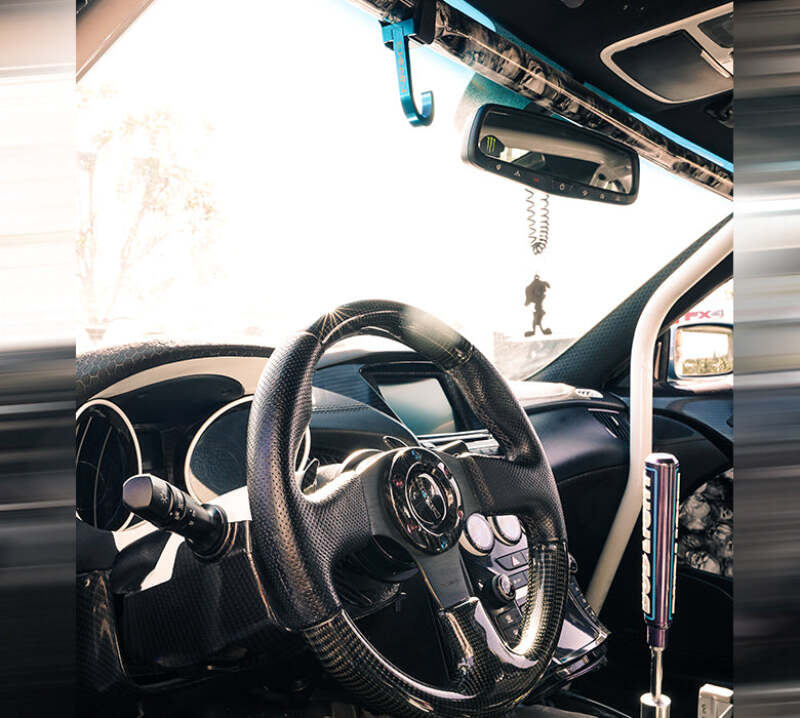 NRG Steering Wheel Hook CNC Aluminum w/ Laser Logo - Black - Graveyard Performance