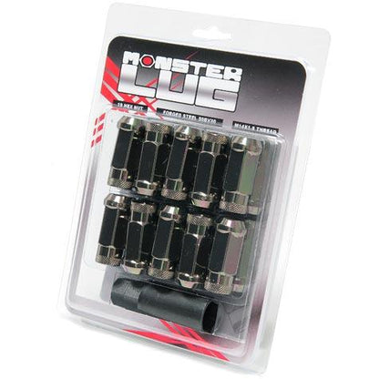Wheel Mate Monster Open End Lug Nut Set of 20 - Black Chrome 14x1.50 - Graveyard Performance