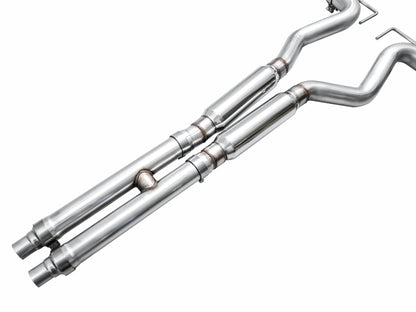 AWE 2024 Ford Mustang GT Fastback S650 RWD Track Edition Catback Exhaust w/ Quad Chrome Silver Tips - Graveyard Performance