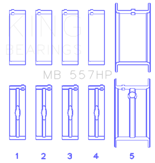 King Engine Bearings General Motors 75+ 262/267/302/307/327/327/350 Main Bearing Set
