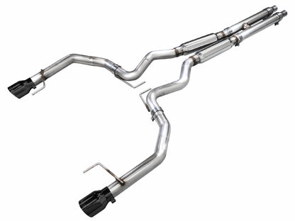 AWE 2024 Ford Mustang GT Fastback S650 RWD Track Edition Catback Exhaust w/ Dual Diamond Black Tips - Graveyard Performance