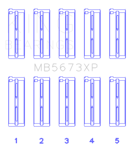 King Engine Bearings Honda F20C/F22C 16v Performance Main Bearing Set - Size STD - Graveyard Performance