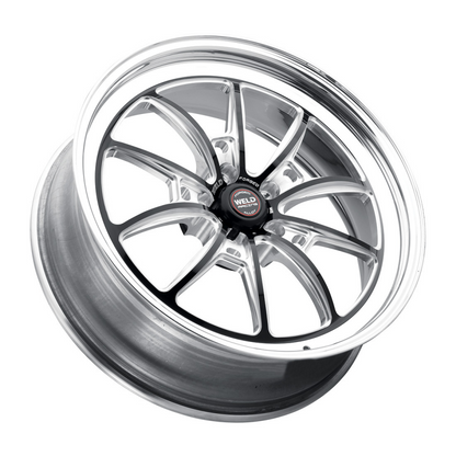 Weld S80 20x10 / 5x127 BP / 6.4in BS (+23 Offset) Black Center - Polished Shell - Non-Beadlock - Graveyard Performance