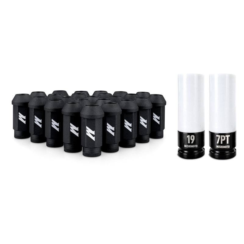 Mishimoto Steel Locking Lug Nuts M14x1.5 24pc Set Black - Graveyard Performance