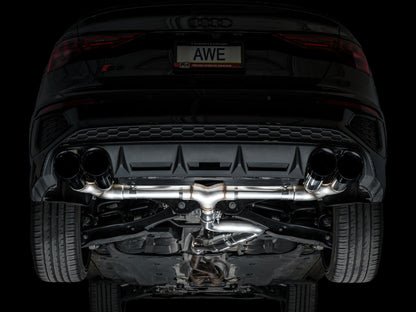AWE 22-24 Audi 8Y S3 Track Edition Exhaust  - Diamond Black Tips
