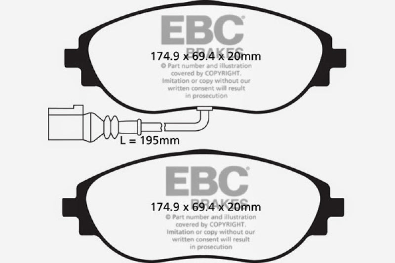 EBC 14-20 Audi S3 2.0 Turbo Yellowstuff Front Brake Pads - Graveyard Performance