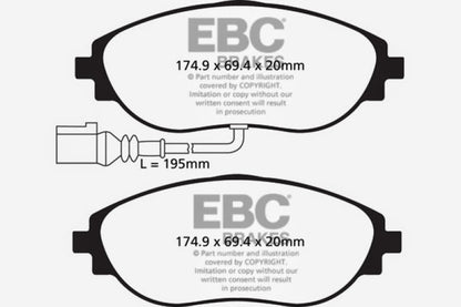EBC 2015+ Volkswagen GTI/Golf R (Mk7) Bluestuff Front Brake Pads - Graveyard Performance
