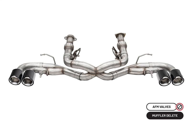 Corsa 2020-2025 Chevrolet Corvette C8 RWD 3in Track Cat-Back Delete Exhaust w/4.5in CF Polished Tips - Graveyard Performance