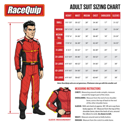 RaceQuip Blue Chevron-1 Suit - SFI-1 Large