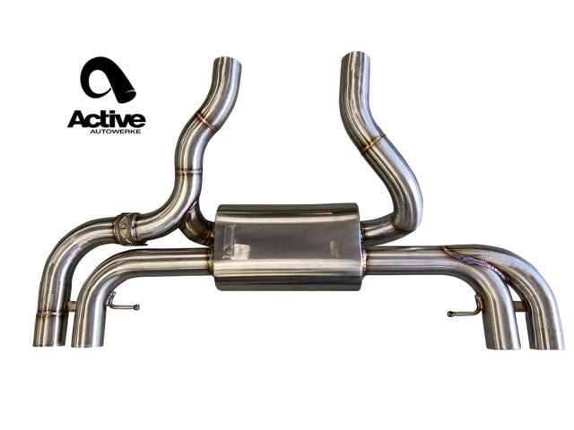 G2X M340i / M440i Valved Rear Axle-back Exhaust w stainless brushed tips - Graveyard Performance