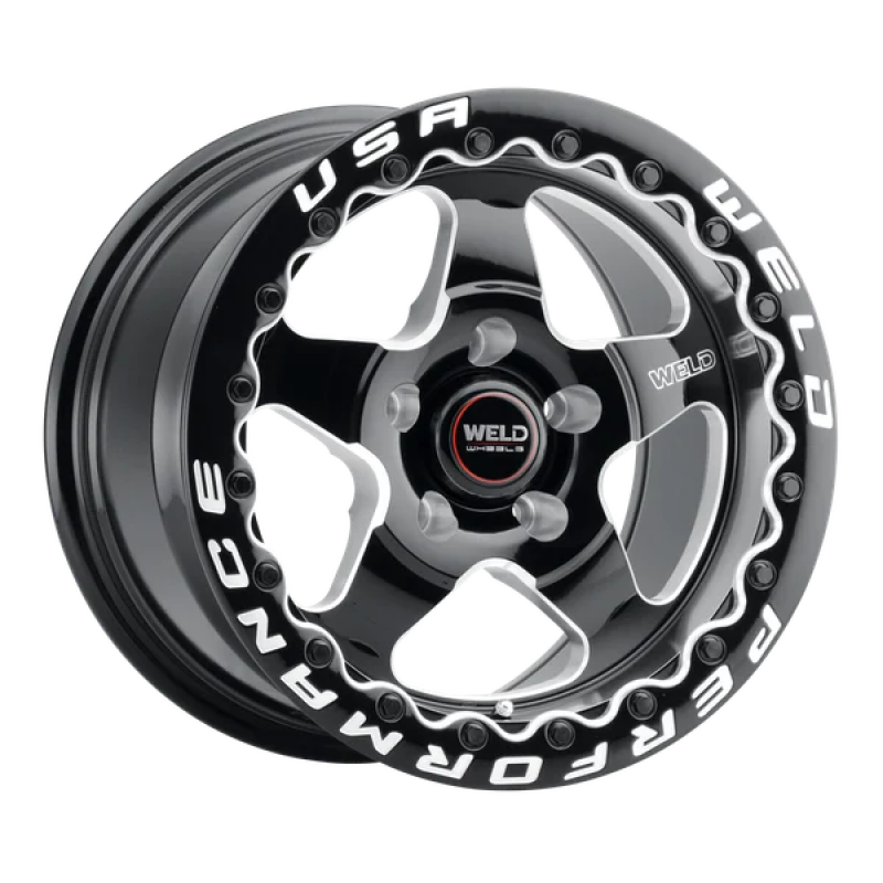 Weld Ventura Beadlock 15x10 / 5x120.65 BP / 45 Offset / 7.27 BS / 78.1 Bore - Gloss Black MIL - DIA - Graveyard Performance