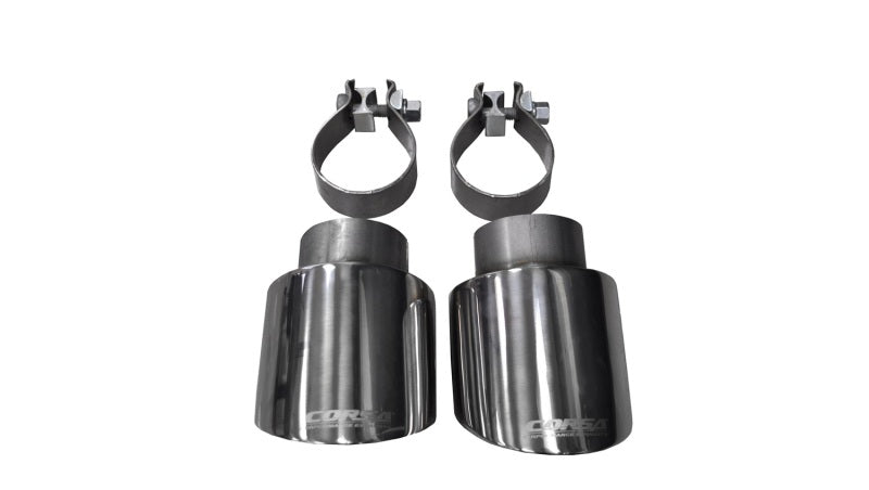 Corsa 10-14 Volkswagen R Mk6 Polished Two 4.0in Polished Pro-Series Tips - Graveyard Performance