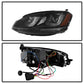 Spyder Volkswagen Golf VII 14-16 Projector Headlights DRL LED Blk Stripe Blk PRO-YD-VG15-BLK-DRL-BK
