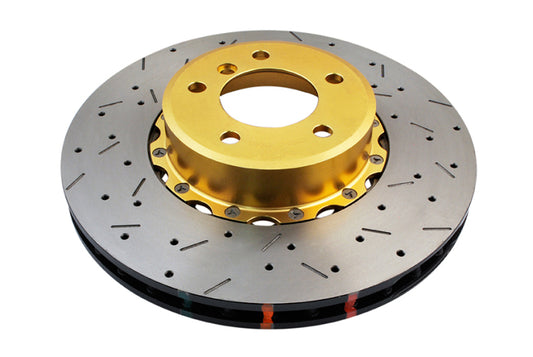 DBA 09-15 BMW 335d Front 5000 Series Drilled & Slotted Rotor w/Gold Hat - Graveyard Performance